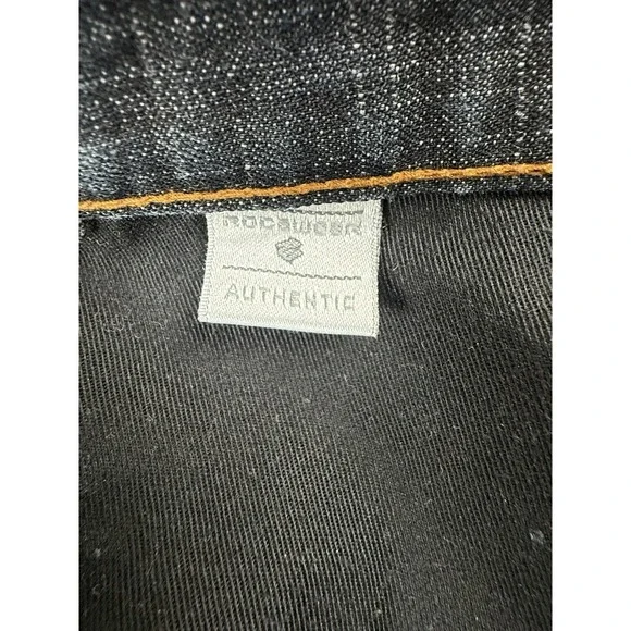 Vintage Y2K Rocawear Dark Wash Embroidered Pocket Jeans Size 34 X 32 Loose Baggy - Picture 8 of 8